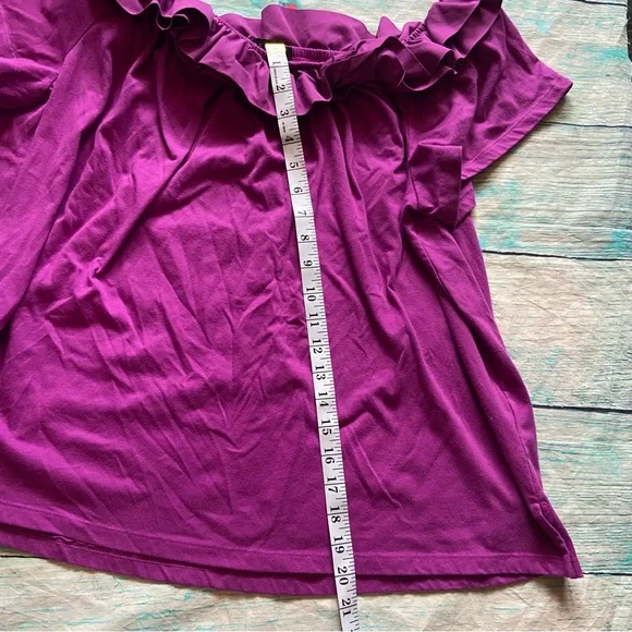 Lane Bryant Size 22/24 Fuchsia Pink Off The Shoulder Blouse Top Shirt - Picture 6 of 7